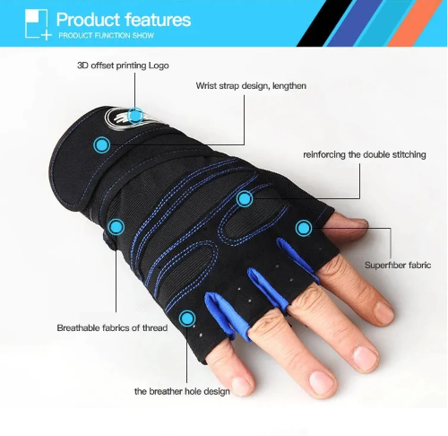 Unisex Gym Gloves with Wrist Support - Image 3