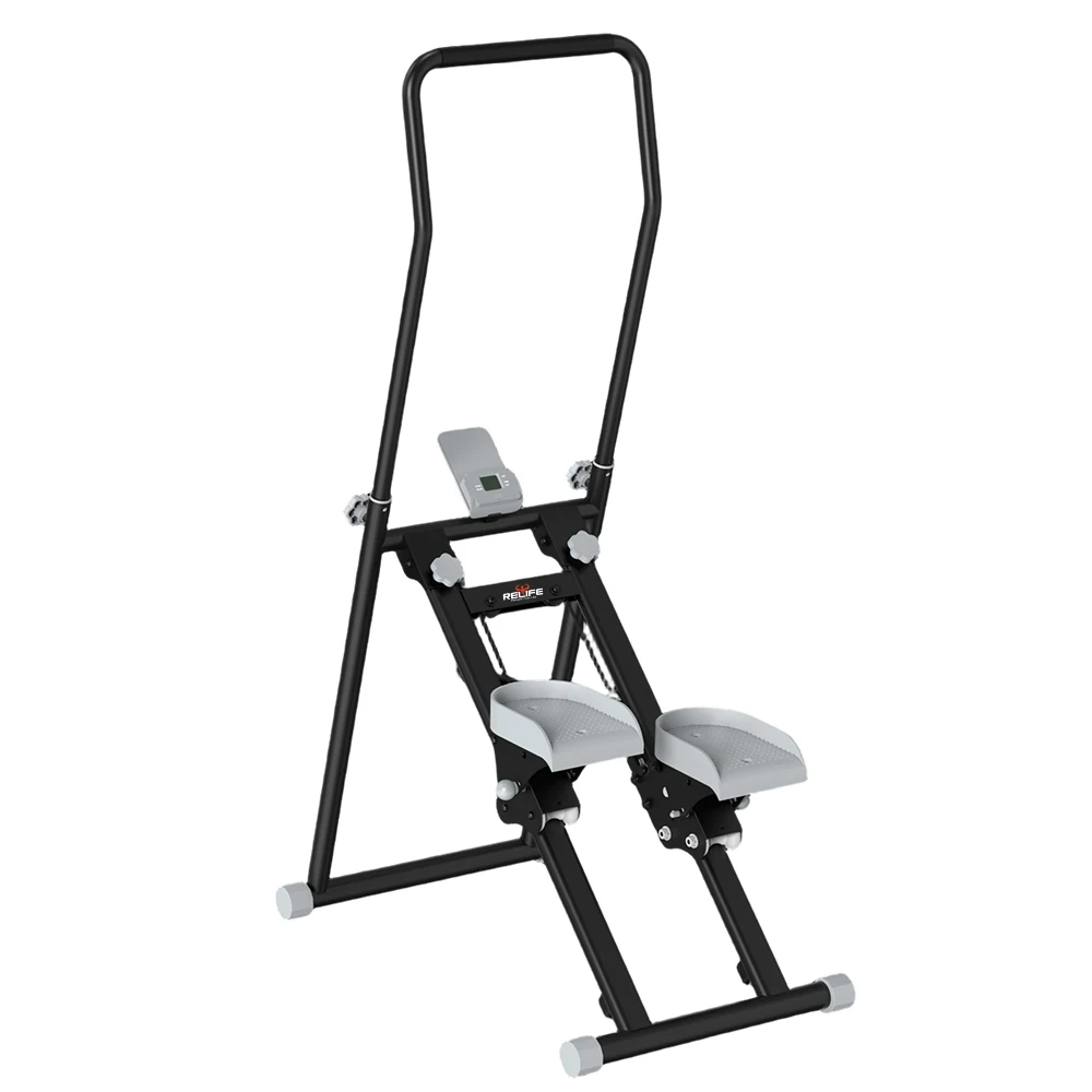 Foldable Stair Stepper for Home Gym, 6-Level Adjustable Handlebar Stair Climber with LCD Monitor, Adjustable Resistance Pedals, - Image 6