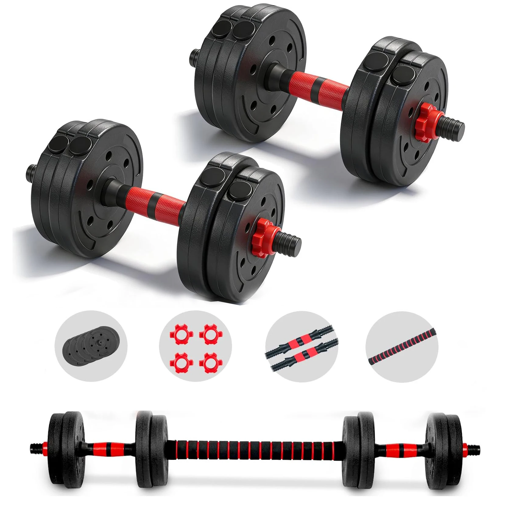 22lb 2-in-1 Adjustable Dumbbell & Barbell Set for Home Exercise & Fitness - Image 2