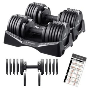 Pure Series Adjustable Dumbbell 12.5/25/27.5/75lb - ONE UNIT OR PAIR - 5-in-1/10-in-1/21-in-1 Flexible Hand Weights for Home Gy
