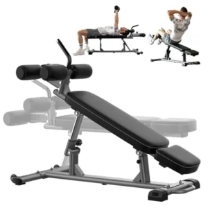 Gym-Quality Adjustable Sit Up Ab Bench & Decline Weight Bench for Home Gym Strength Training.