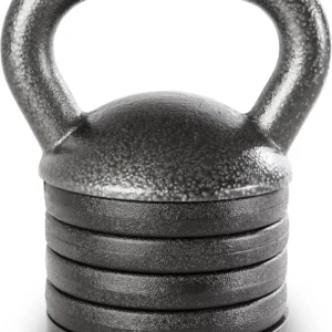 Adjustable Heavy - Duty Cast Iron Kettlebell in Grey, Ideal for Strength Training and Weightlifting at Home
