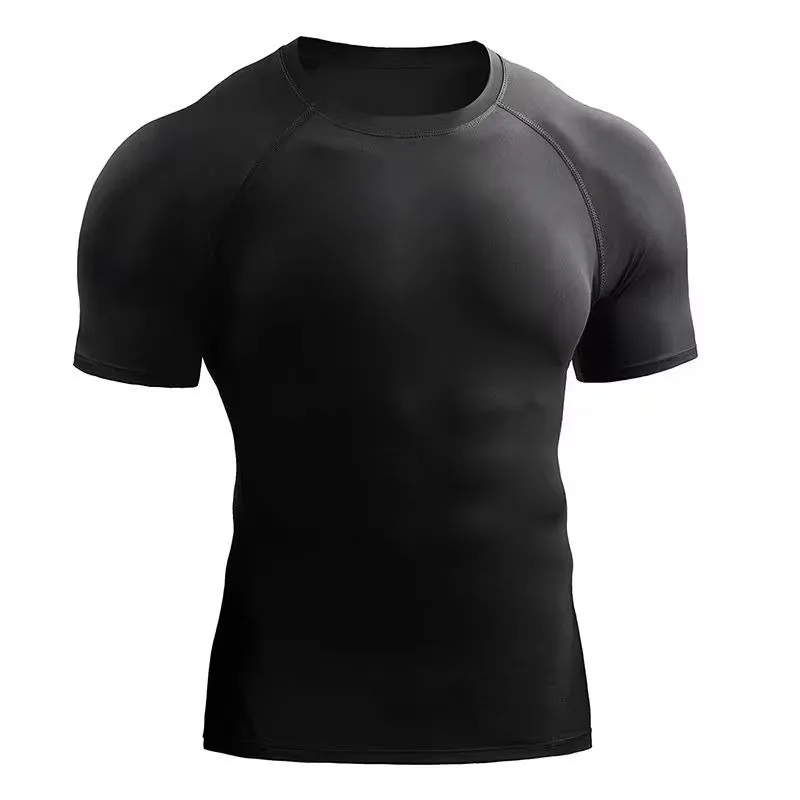 Fitness clothes men's outdoor sports quick drying short sleeved t-shirt training pro running stretch tight fitting clothes yoga - Image 9