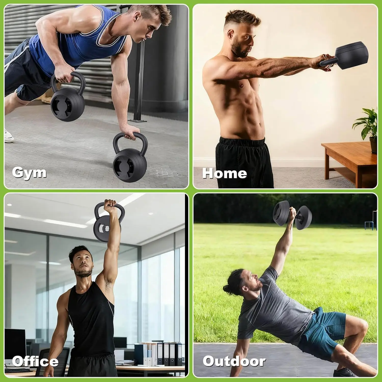 Home Strength Training, Metal 2-in-1 Adjustable Kettlebell Set, Wide Grip, 15 - 45 LB Kettlebells and 4.8 - 30 LB Dumbbells - Image 6