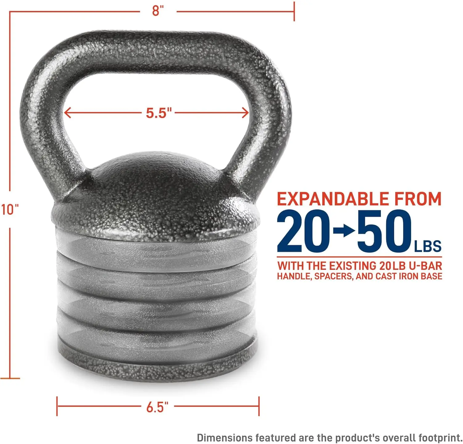 Adjustable Heavy - Duty Cast Iron Kettlebell in Grey, Ideal for Strength Training and Weightlifting at Home - Image 2