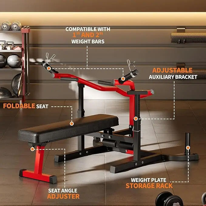 Chest Press Machine, 1250 LBS Multi-Functional Adjustable Bench Press Machine with Independent Converging Arms, Flat Incline Bench for Chest, Shoulder, AB Workouts Home Gym Equipment - Image 9