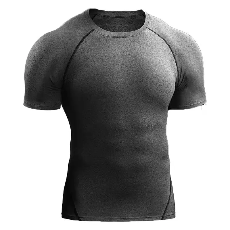 Fitness clothes men's outdoor sports quick drying short sleeved t-shirt training pro running stretch tight fitting clothes yoga - Image 2