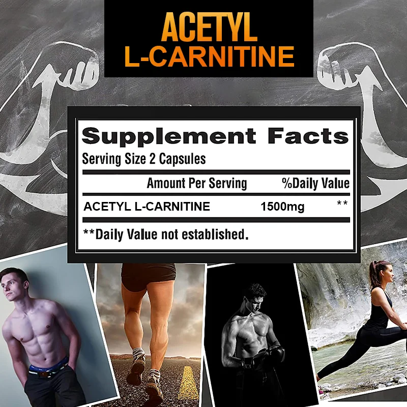 BEWORTHS 1500mg L-Carnitine Capsules Promote Muscle Growth Energy Support Anti-fatigue Exercise Dietary Gym Supplement - Image 2