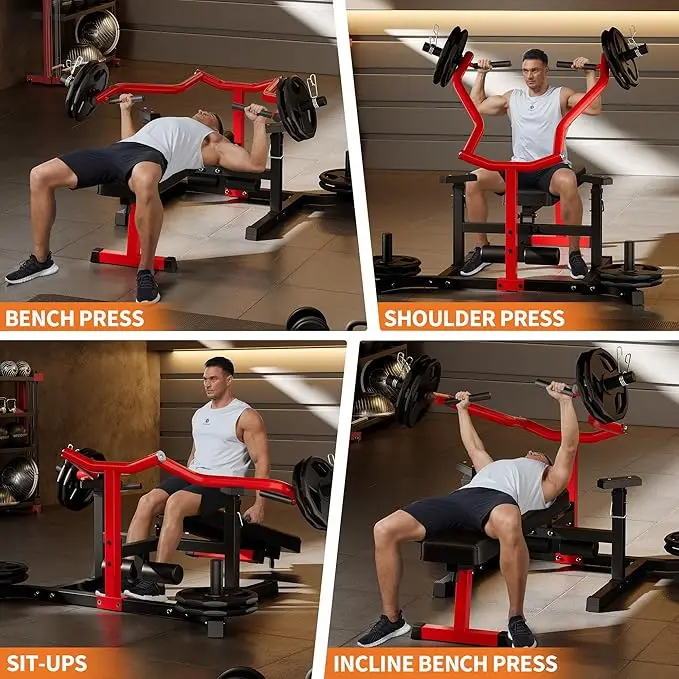 Chest Press Machine, 1250 LBS Multi-Functional Adjustable Bench Press Machine with Independent Converging Arms, Flat Incline Bench for Chest, Shoulder, AB Workouts Home Gym Equipment - Image 6