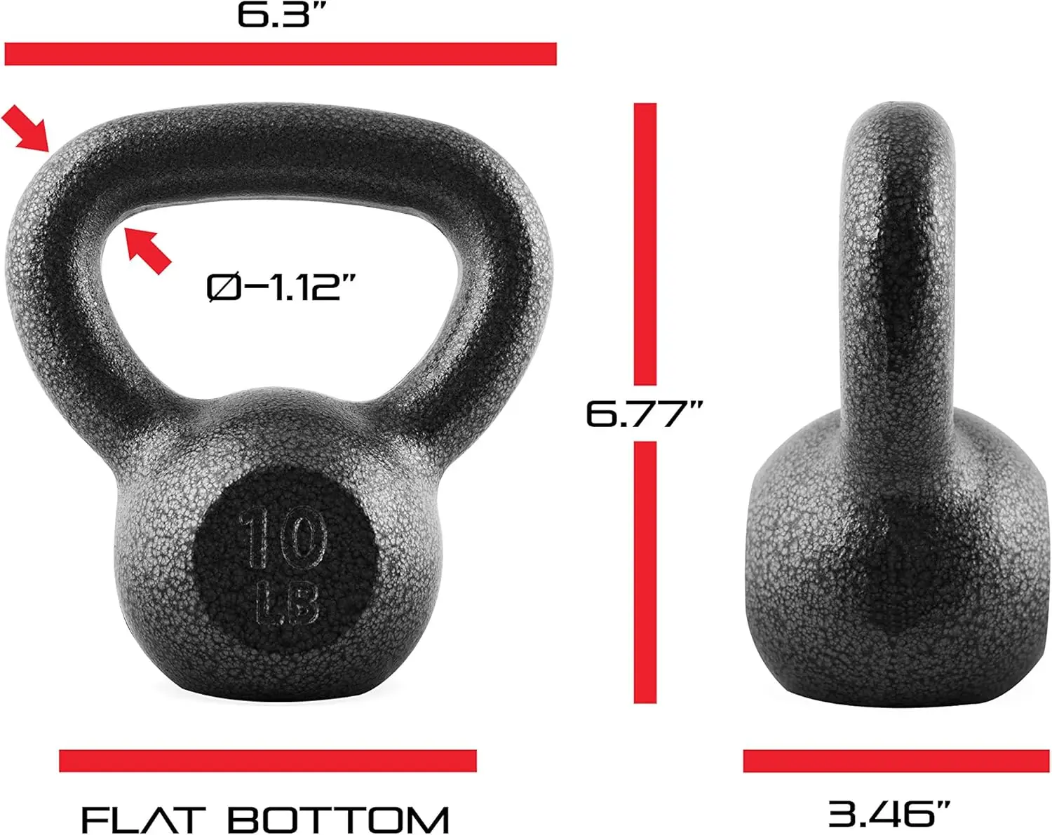 Coated Cast Iron Kettlebell, Multiple Weight Choices for Strength Training at Home - Image 2