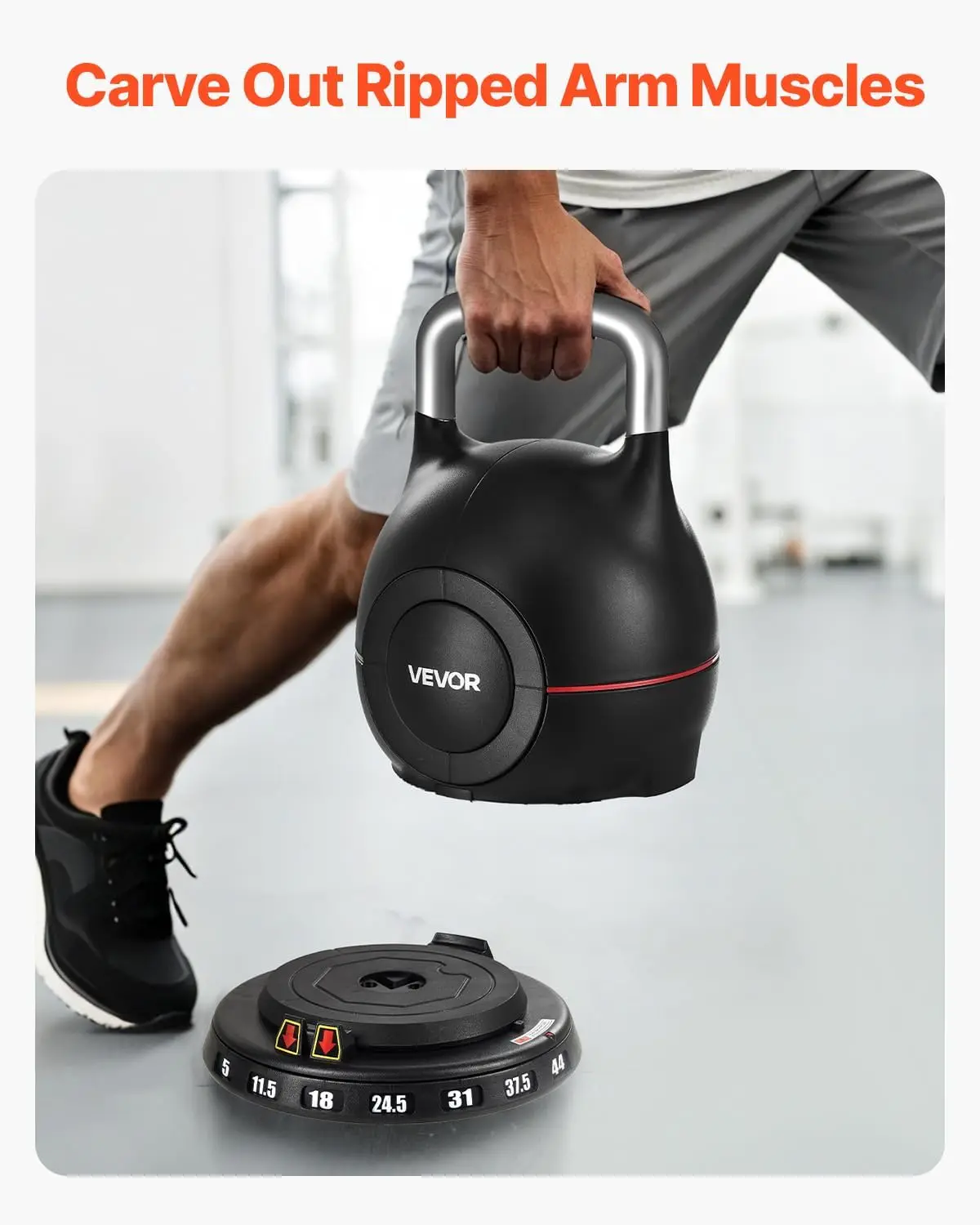 Adjustable Kettlebell Made of Die-Cast Aluminum and ABS for Grip Strength Training, Full-body & Cross-Training - Image 6