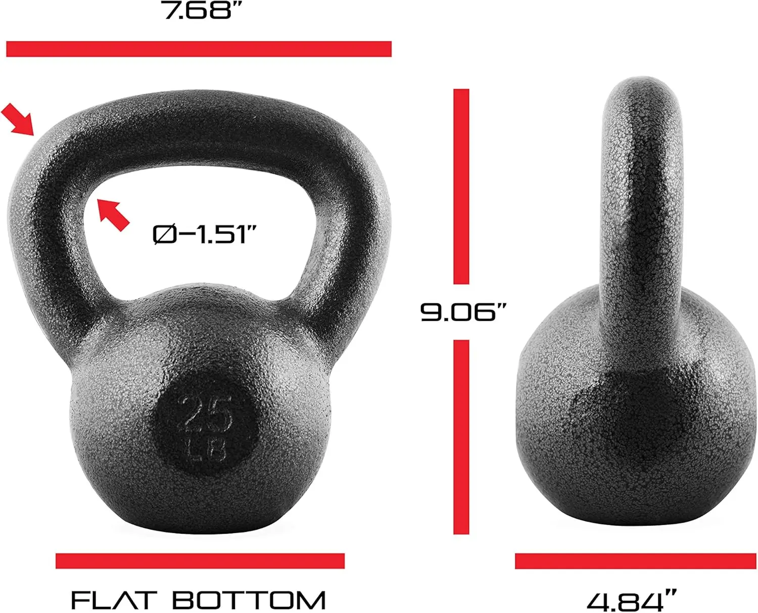 Coated Cast Iron Kettlebell, Multiple Weight Choices for Strength Training at Home - Image 4