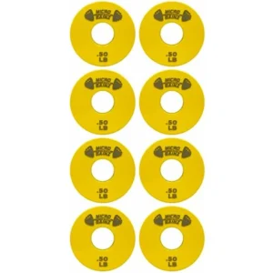 Micro Gainz 1-Inch Center Hole Standard Fractional Weights Plates Set, 8 Pcs Dumbbell and Barbell Set of.50LB Plates for Streng