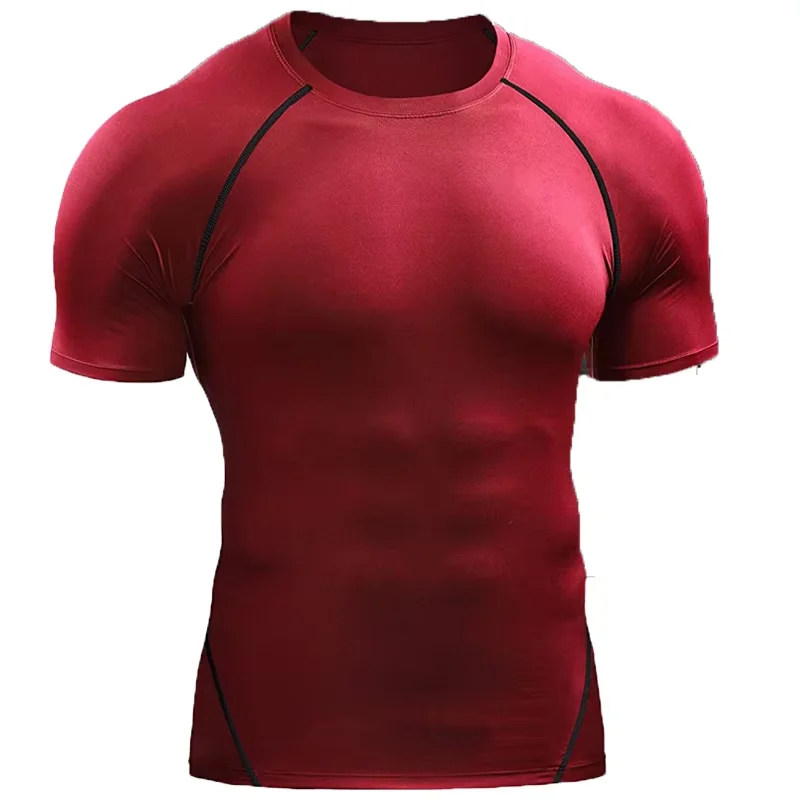 Fitness clothes men's outdoor sports quick drying short sleeved t-shirt training pro running stretch tight fitting clothes yoga - Image 6