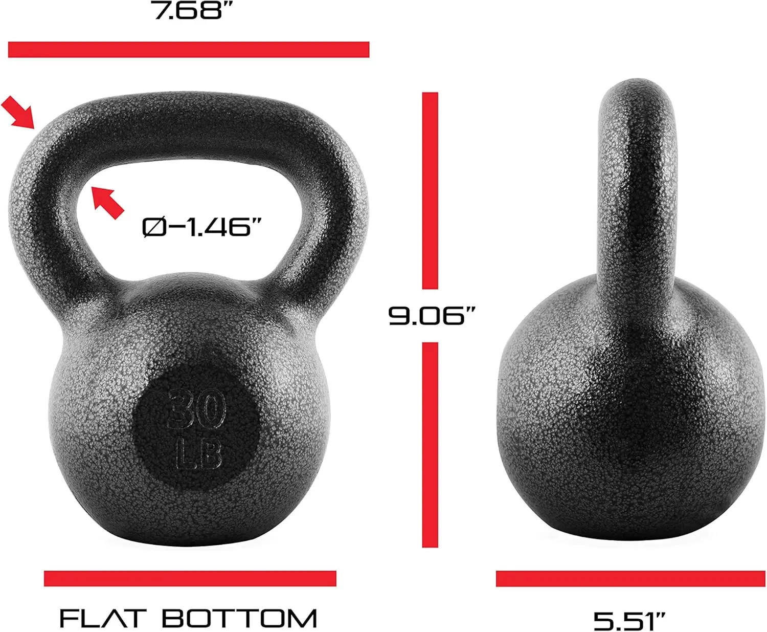 Coated Cast Iron Kettlebell, Multiple Weight Choices for Strength Training at Home - Image 5