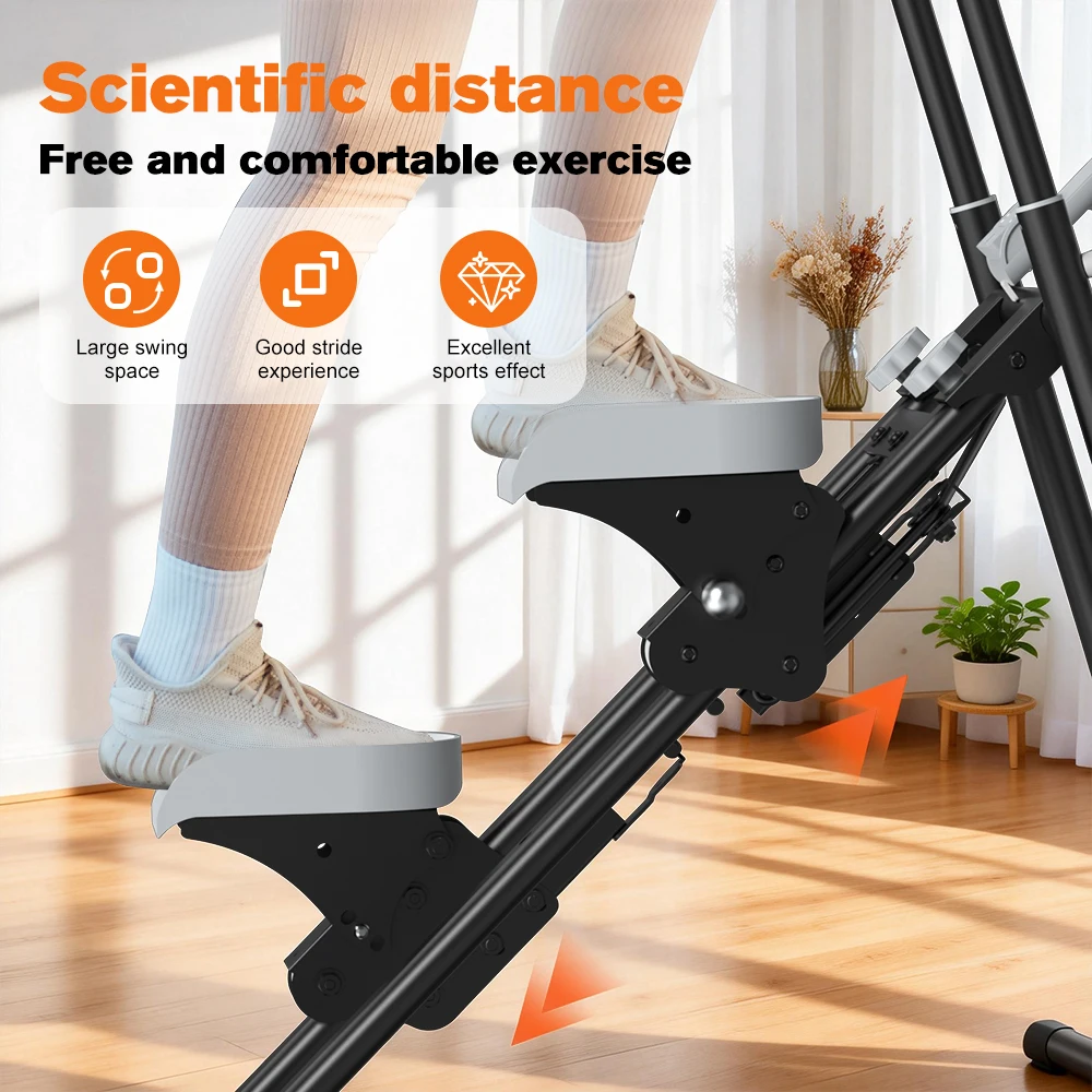 Foldable Stair Stepper for Home Gym, 6-Level Adjustable Handlebar Stair Climber with LCD Monitor, Adjustable Resistance Pedals, - Image 3
