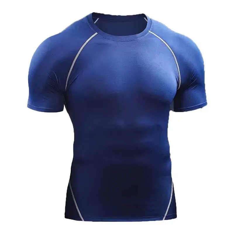 Fitness clothes men's outdoor sports quick drying short sleeved t-shirt training pro running stretch tight fitting clothes yoga - Image 5