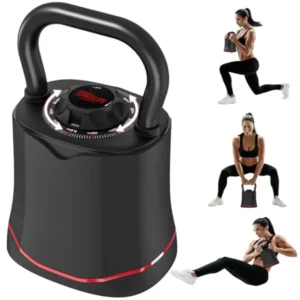 Home gym strength training kettlebell set, cast iron, black, 6.5LB-40LB adjustable 6-in-1 quick weight change space-saving desi