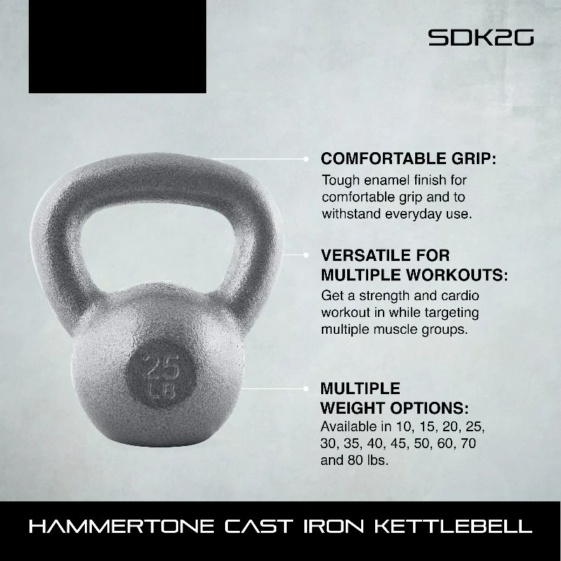 Cast Iron Kettlebell, Single, 10-80 Pounds - Image 5