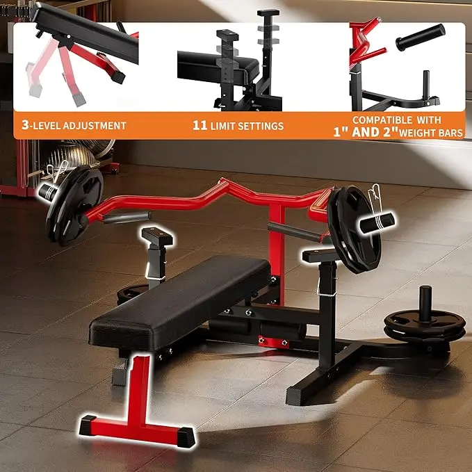 Chest Press Machine, 1250 LBS Multi-Functional Adjustable Bench Press Machine with Independent Converging Arms, Flat Incline Bench for Chest, Shoulder, AB Workouts Home Gym Equipment - Image 7