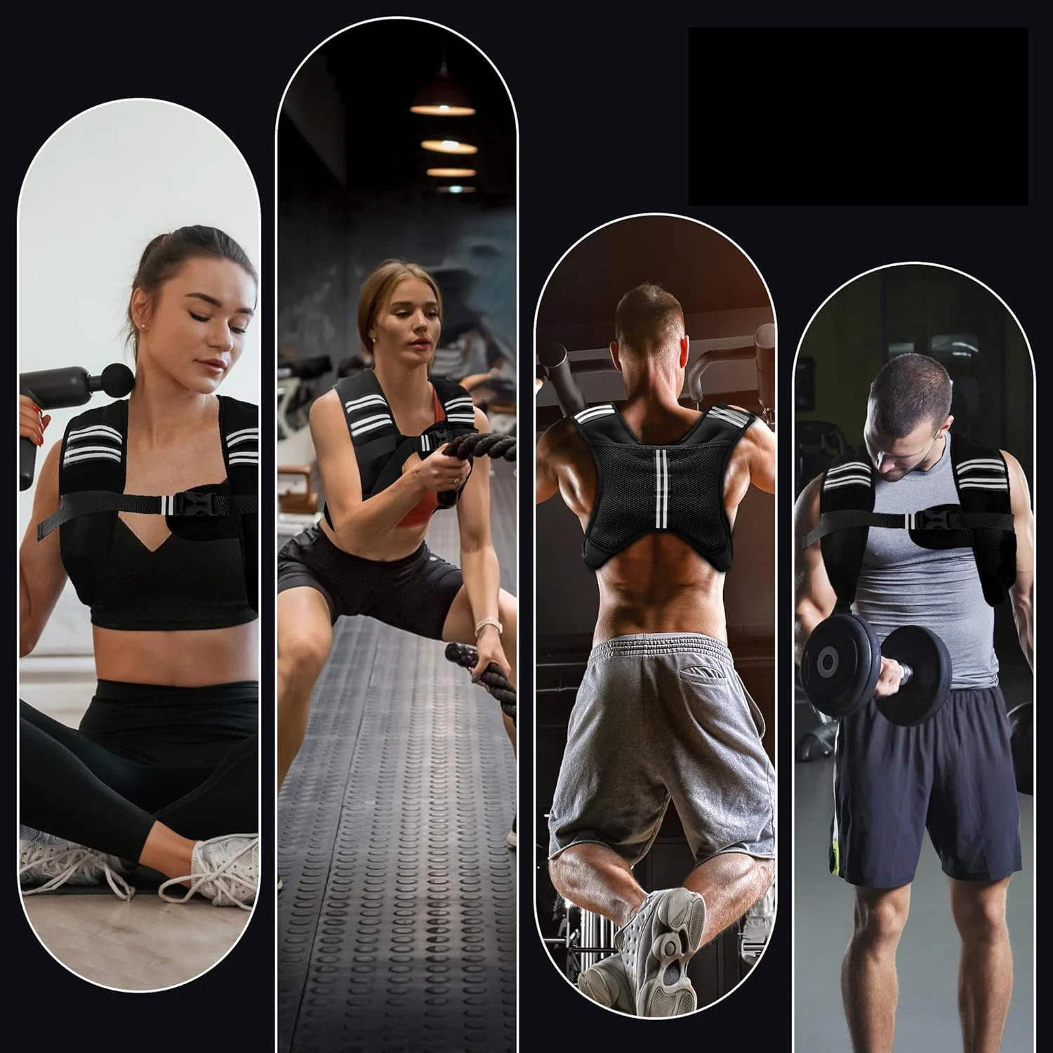 12lb Weight Vest with Reflective Stripe/Pocket for Workout, Strength Training, Running, Fitness, Muscle Building, Weightlifting - Image 6