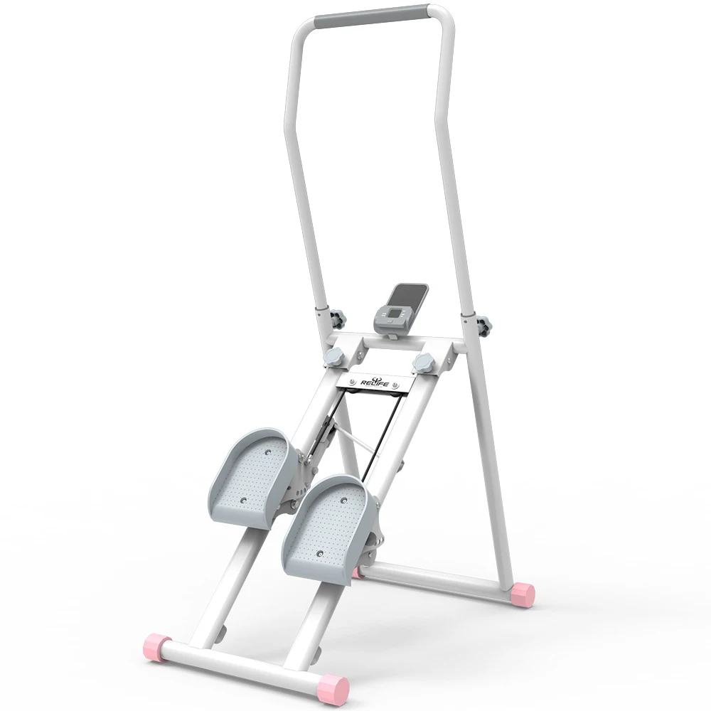 Foldable Stair Stepper for Home Gym, 6-Level Adjustable Handlebar Stair Climber with LCD Monitor, Adjustable Resistance Pedals, - Image 7