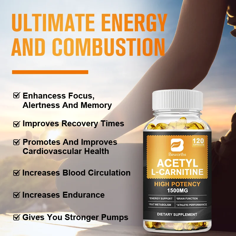BEWORTHS 1500mg L-Carnitine Capsules Promote Muscle Growth Energy Support Anti-fatigue Exercise Dietary Gym Supplement - Image 5