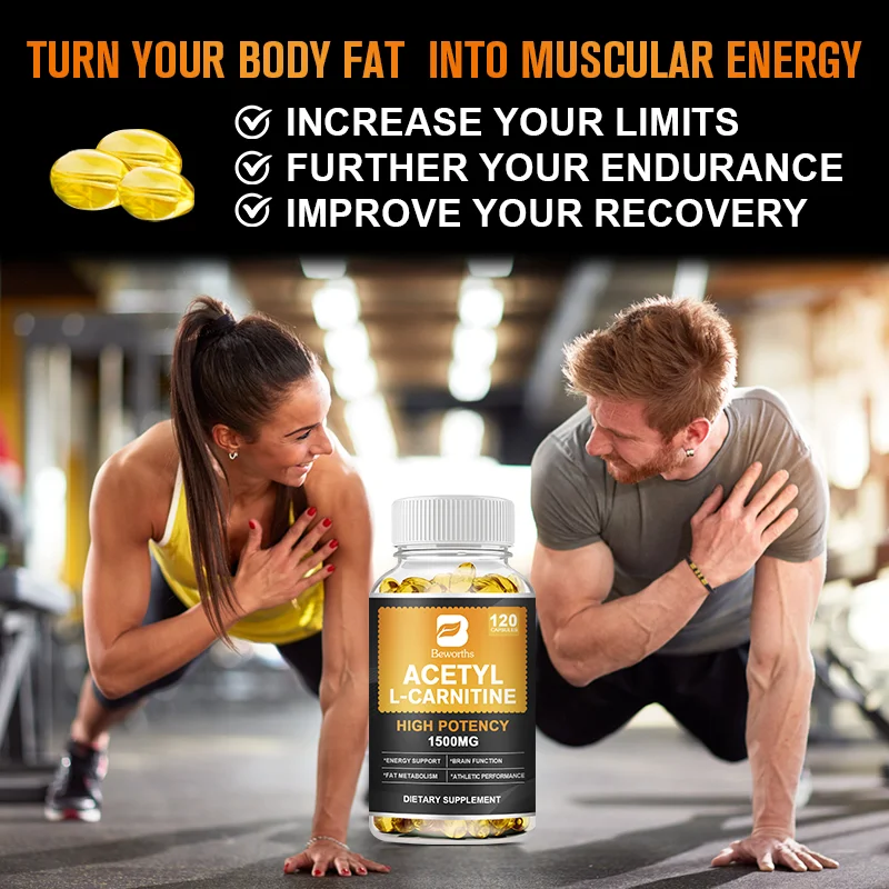 BEWORTHS 1500mg L-Carnitine Capsules Promote Muscle Growth Energy Support Anti-fatigue Exercise Dietary Gym Supplement - Image 6