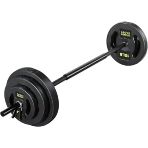 Barbell Weight Set, 45 LB Adjustable Free Weights Bar Set for Home Gym Strength Training, Full Body Workout, Muscle Building, H