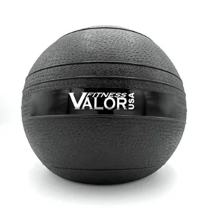 Slam Ball - Durable rubber-weighted ball for CrossFit HIIT and cardio workouts; black; non-bounce design with multiple weight o