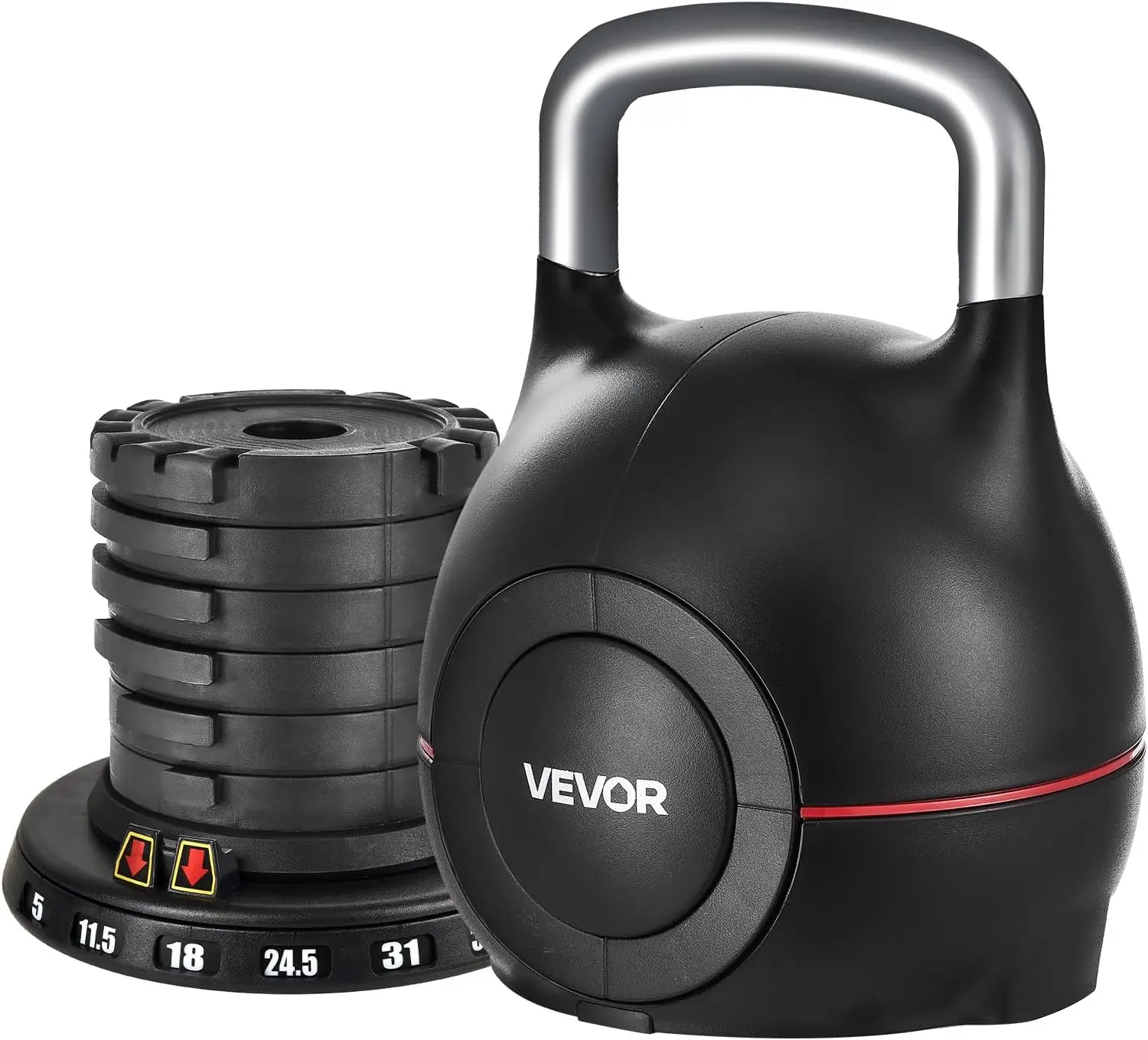 Adjustable Kettlebell Made of Die-Cast Aluminum and ABS for Grip Strength Training, Full-body & Cross-Training