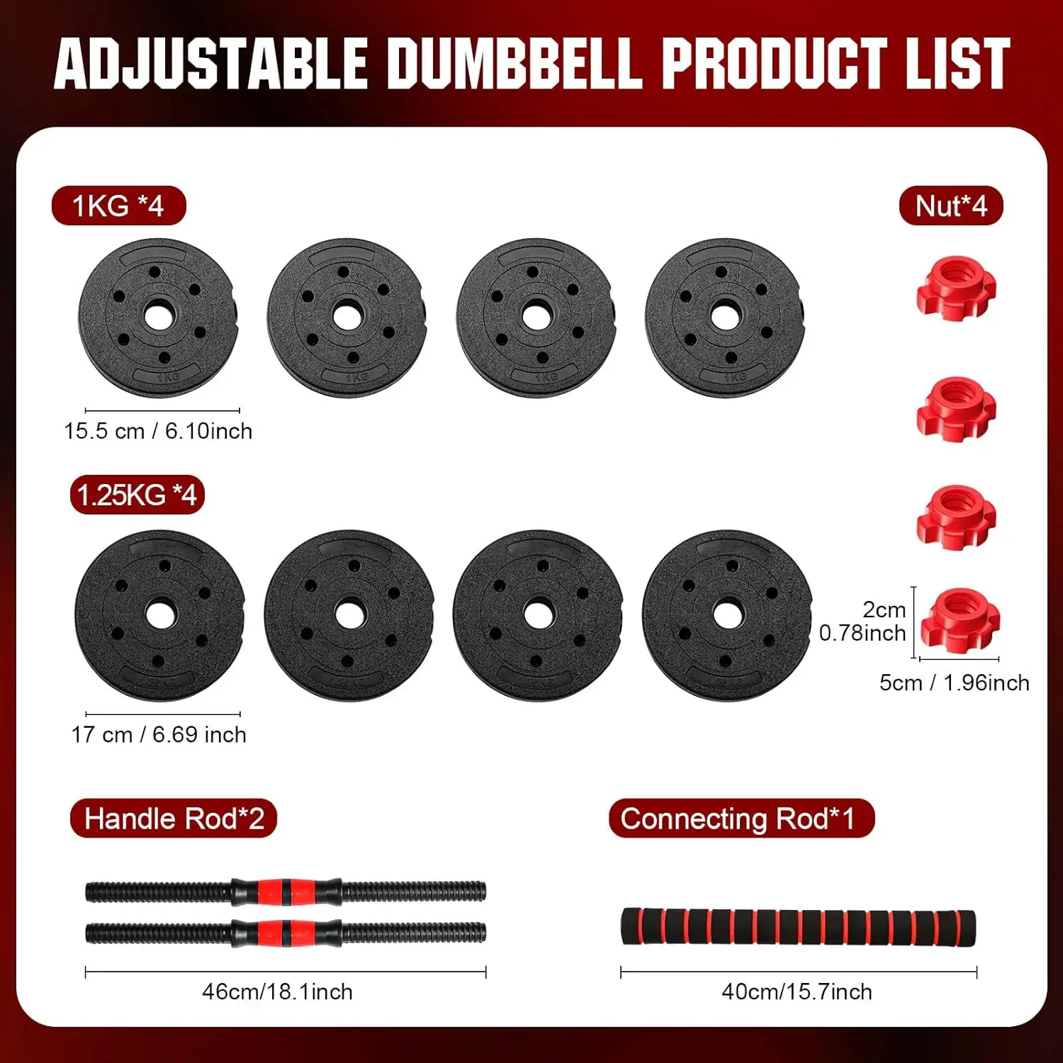 22lb 2-in-1 Adjustable Dumbbell & Barbell Set for Home Exercise & Fitness - Image 4