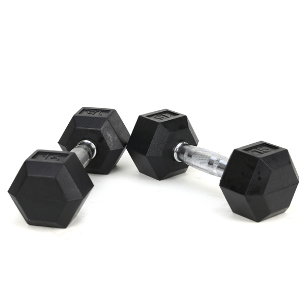 15LB 2 HDRS Rubber Coated Solid Cast Iron Dumbbells, Not Shipped On Weekends - Image 6