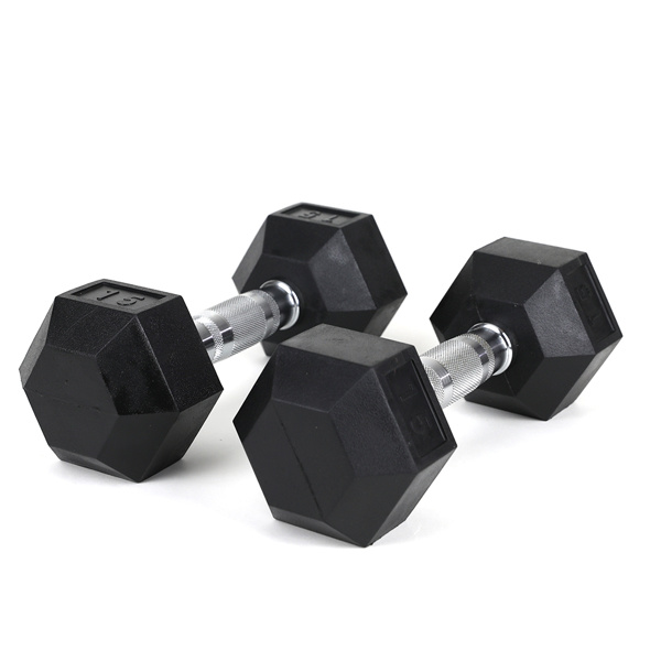 15LB 2 HDRS Rubber Coated Solid Cast Iron Dumbbells, Not Shipped On Weekends - Image 5