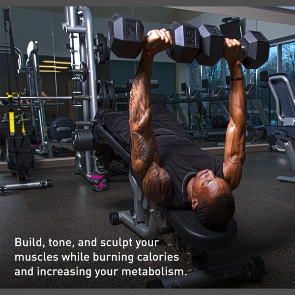 15LB 2 HDRS Rubber Coated Solid Cast Iron Dumbbells, Not Shipped On Weekends - Image 4